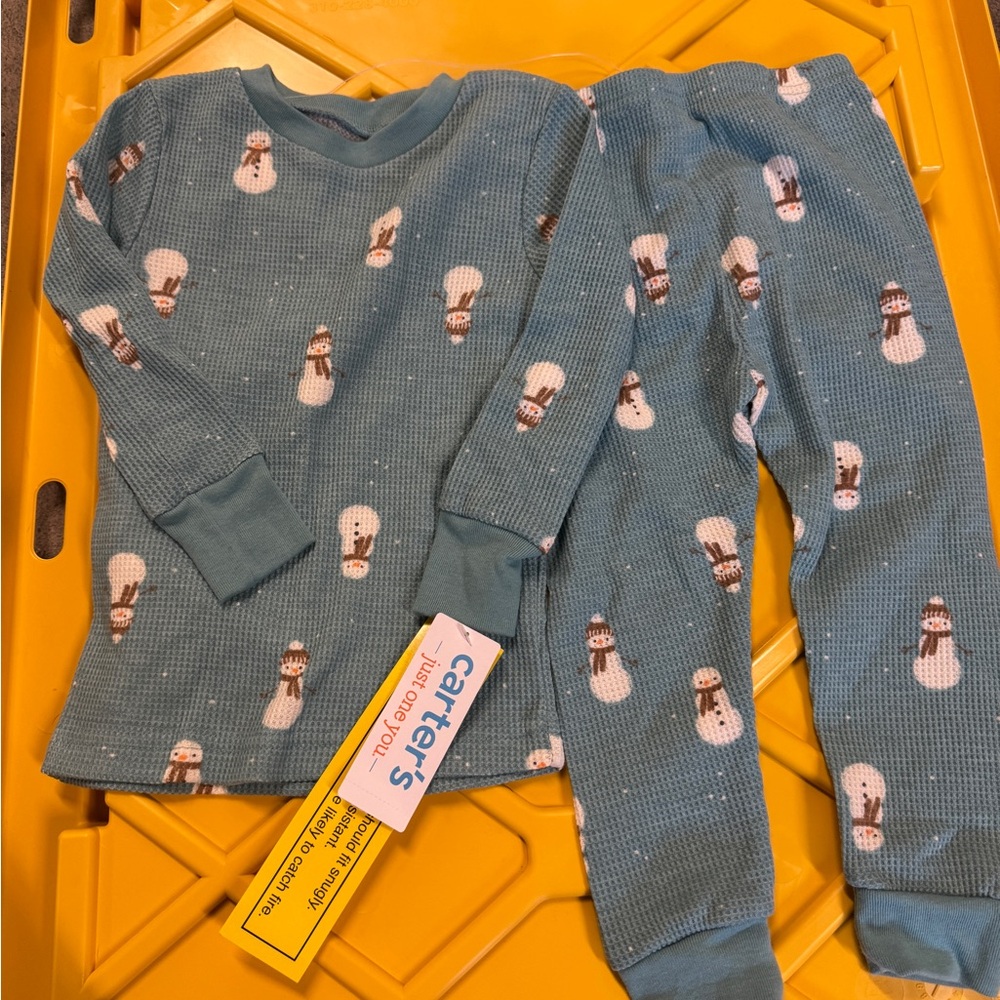 Carter's Blue Snowman Pajama Set